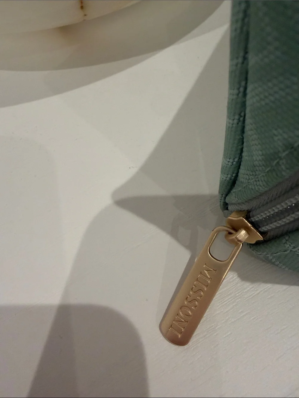 Missoni Quilted Zigzag Cosmetic Case in Mint Green
